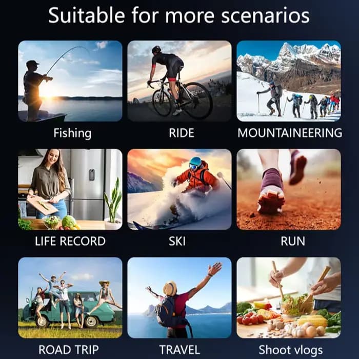 Pour Xiaomi caméra de sport portable avec objectif rotatif à 180 degrés 4K HD sans fil Wifi enregistreur vidéo caméra de lumière de remplissage intégrée