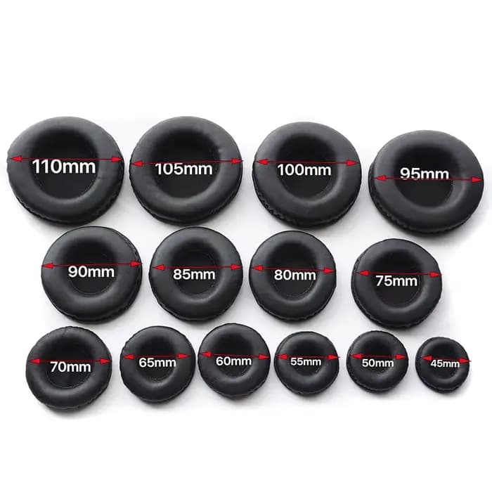 Coussinets d'oreille pour écouteurs, housse en mousse de cuir éponge 40mm 50mm 55mm 60mm 65mm 70mm 75mm 80mm 85mm 90 95 100 105mm 110mm