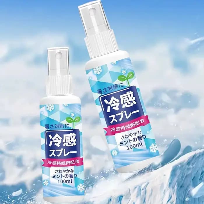 Spray Rafraîchissant Portable 100ml Effet Glacé pour Vêtements et Entraînement – Hydratation Longue Durée Visage & Corps – Flacon