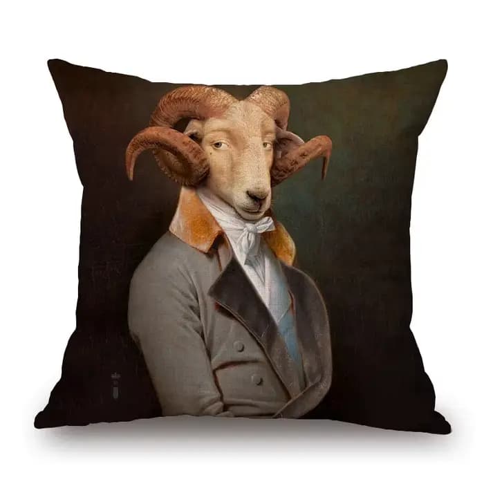Housse de coussin en forme de mouton, lapin, chien, décor, joli affiche d'animaux, taie d'oreiller Beige, décoration de canapé pour la maison
