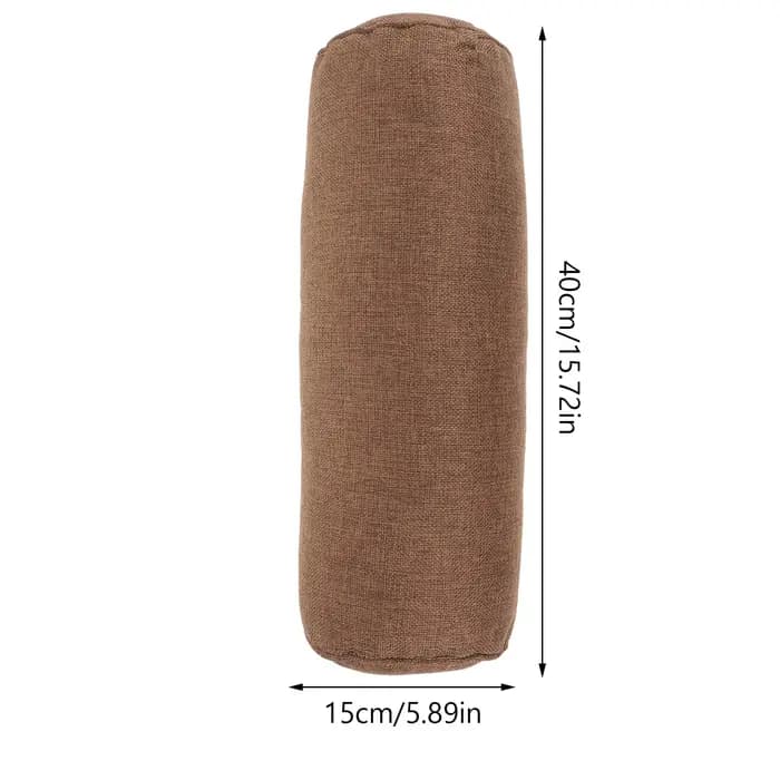 Oreiller lombaire cylindrique en coton et lin