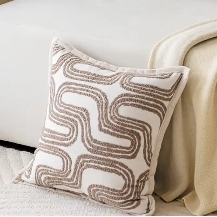 Housse de coussin de luxe légère, crème française, café, Chenille, Jacquard, décorative, nouvelle maison, 2025