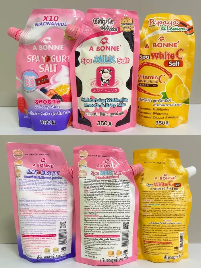 Sels de bain thaïlandais A BONNE SPA au lait / citron VC / saveur yaourt aux fruits