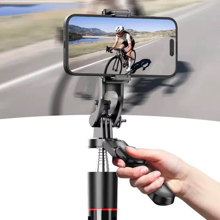 Trépied perche à selfie MEUYAG avec lumière de remplissage monopode de 1708 mm de long, télécommande Bluetooth, 360 °   Rotation, Interface 1/4, pour téléphone portable