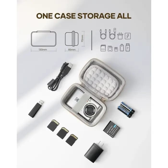 Étui pour appareil photo numérique pour KODAK PIXPRO FZ55/FZ45 & CAMKORY 1080P-sac de voyage compact avec 3 emplacements pour cartes SD, petite pochette légère