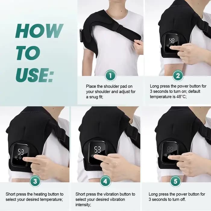Masseur d'épaule vibrant, support de massage pour l'épaule, ceinture de soutien pour la relaxation musculaire du bras