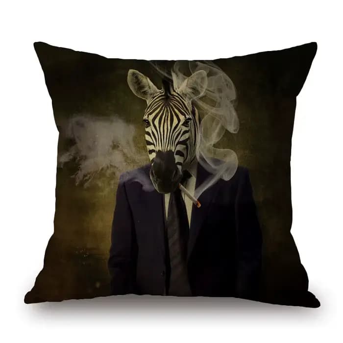 Housse de coussin en forme de mouton, lapin, chien, décor, joli affiche d'animaux, taie d'oreiller Beige, décoration de canapé pour la maison
