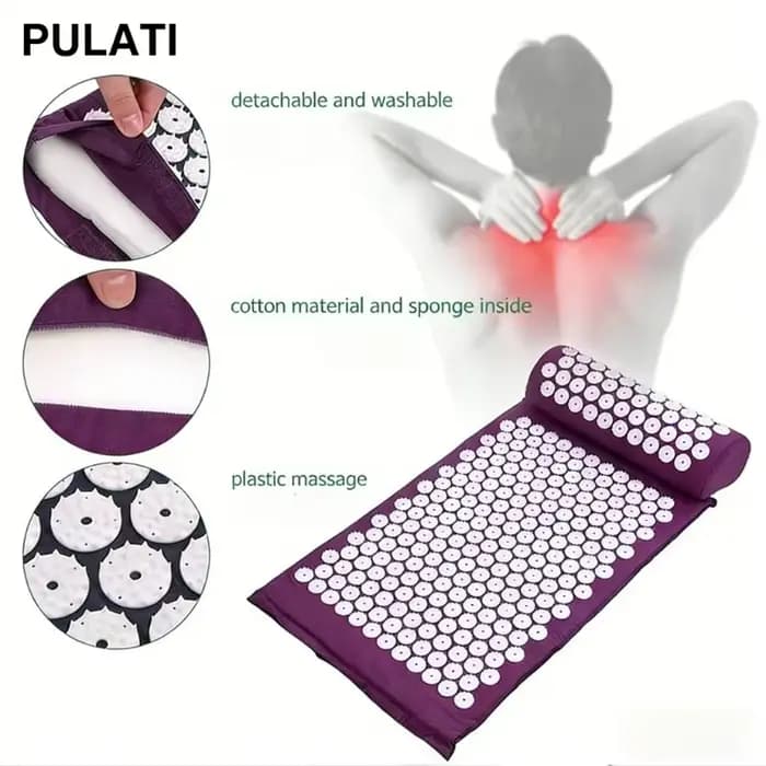 Tapis de massage Shiatsu et d'acupression avec coussin à picots