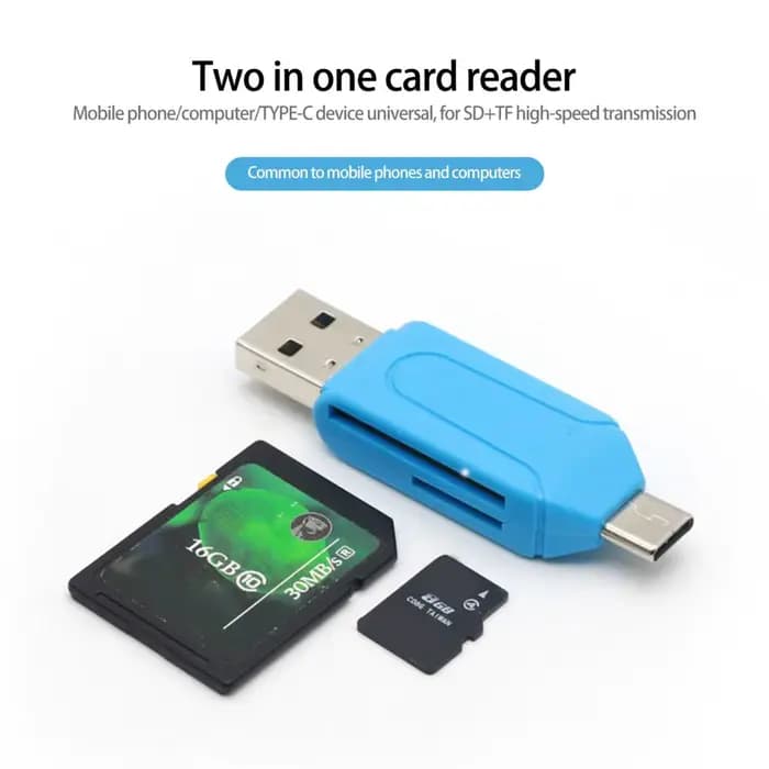 Lecteur de carte mémoire compact et léger pour téléphone, stockage Flash TF USB, lecteur de carte mémoire Plug Play, multi-systèmes pour ordinateur portable