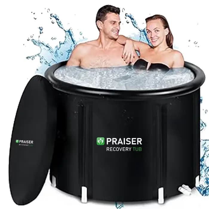 Bain de glace pliant de luxe noir pour adulte