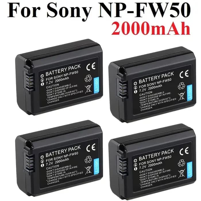 Batterie de caméra pour SONY np-fw50 NP FW50, pour Sony Alpha a6500 a6300 a6000 a5000 a3000 NEX-3 a7R a7S NEX-7 NEX-3D NEX-3K NEX-5R