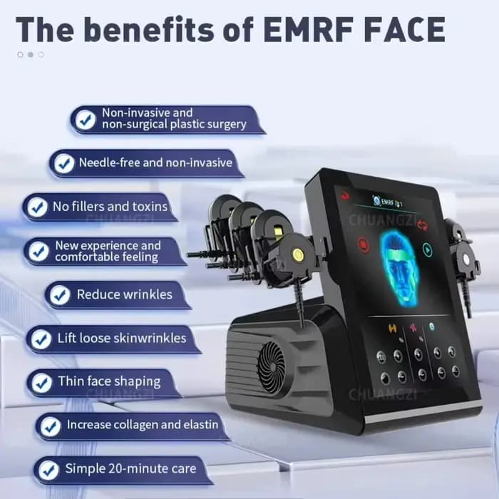 Appareil de lifting facial par électrostimulation EMS RF