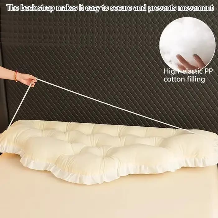 Coussin de tête de lit en velours uni de style européen, doux et confortable, oreiller de lecture avec garniture en dentelle, coussin de lit décoratif