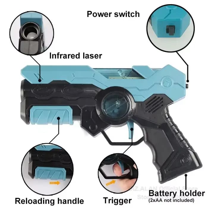 Ensemble de pistolets de jeu de tir au laser, jouets électriques infrarouges pour enfants, pistolet de jeu au laser pour garçons, enfants, sports intérieurs et extérieurs