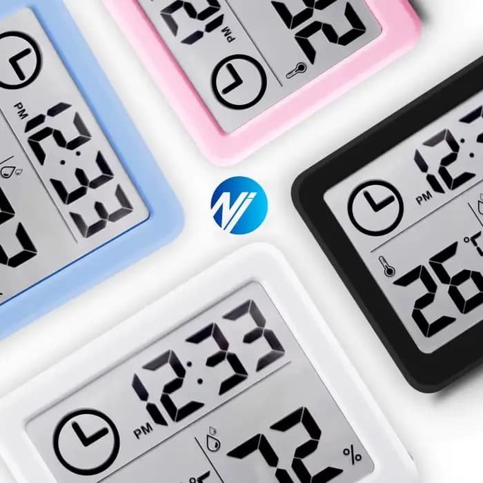 NIDIBOU- Horloge numérique de bureau avec température et humidité, horloges murales pour la maison, la cuisine, le bureau, les décorations