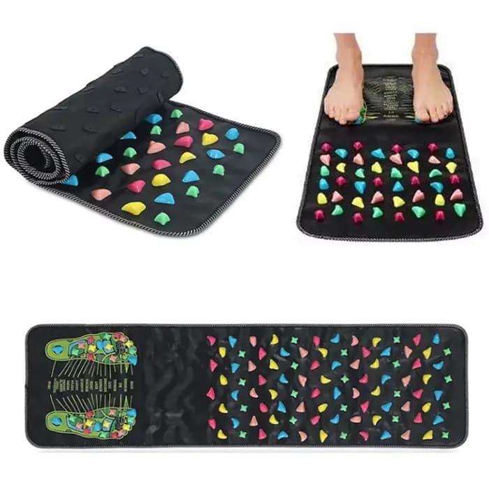 Tapis de massage des pieds de réflexologie avec pierres