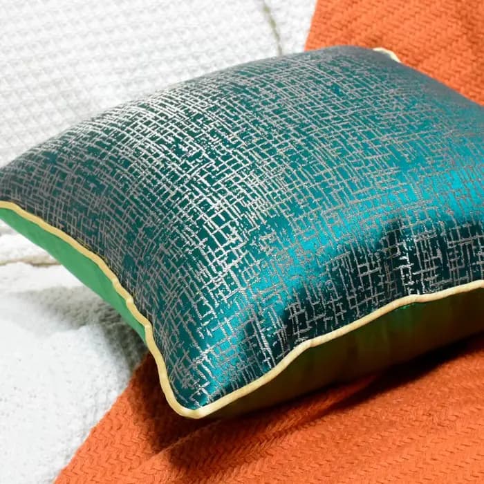 Housse de coussin jacquard bleu-vert haute précision, moderne et luxueuse, pour canapé, décoration de salon, 50x50cm, 40x60cm, pour la maison