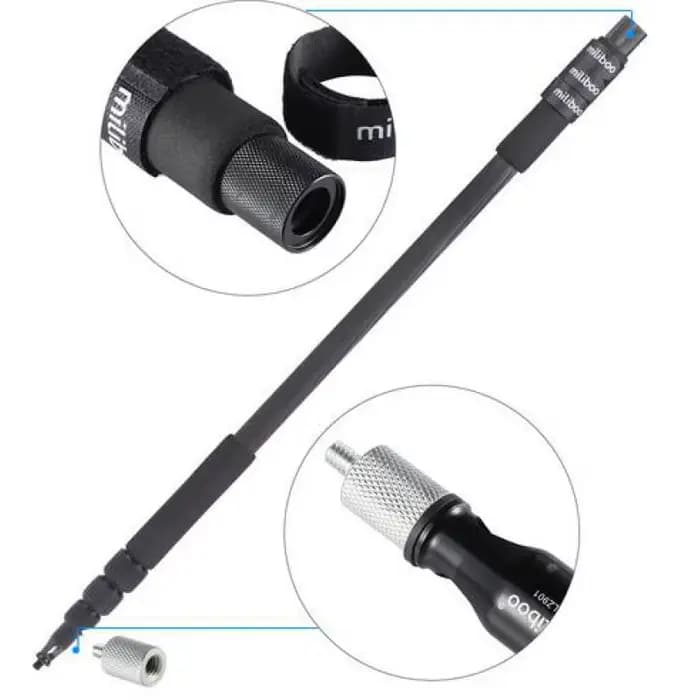 miliboo 300cm/9.9ft Perche de microphone télescopique légère en fibre de carbone, support de fixation pour interview et tournage