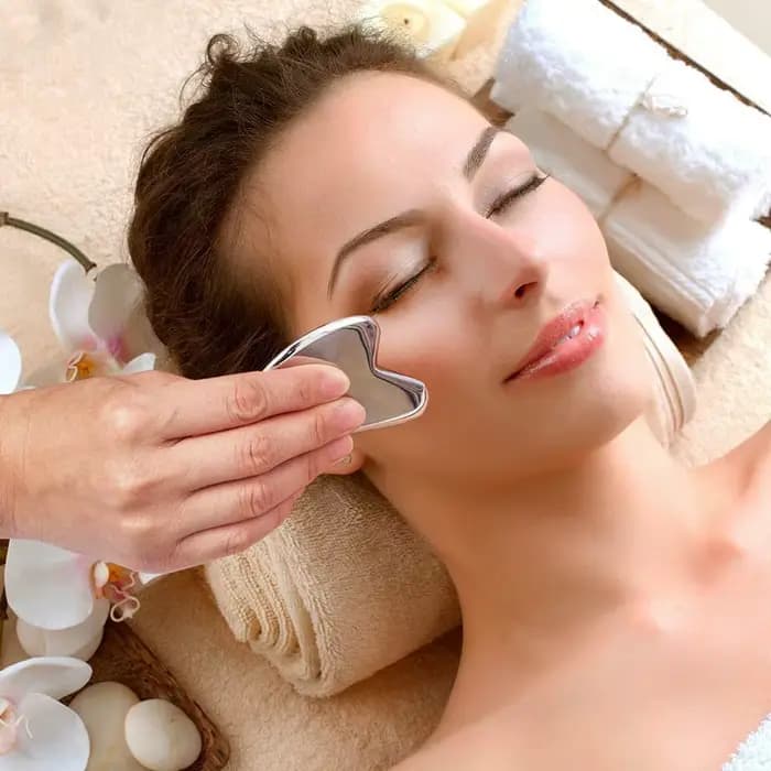 1 pièces en acier inoxydable Gua Sha grattoir masseur pour visage cou corps Guasha outil de Massage soins de la peau