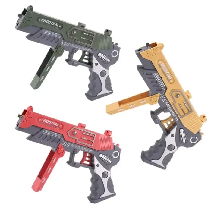Pistolet à élastiques de combat, lanceur pliable à tir continu, 70 élastiques inclus, blaster à 8 coups