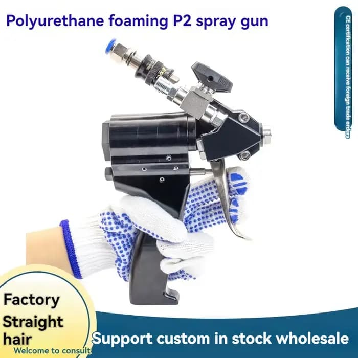 Pistolet de pulvérisation de mousse de polyuréthane, pistolet à mousse pneumatique à deux composants en matériau noir et blanc à haute pression, isolation de stockage au froid P2