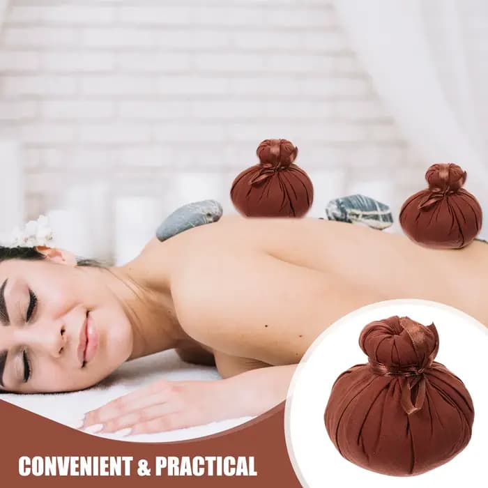 2 pièces boule chinoise Massage thaïlandais compresse à base de plantes Compression sac chauffant paquet bain Spa