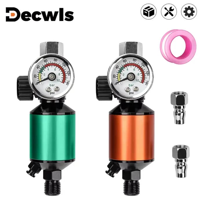 Valve de pression pour pistolet de pulvérisation, régulateur de pression avec filtre à huile et à eau, manomètre pour pistolet de peinture domestique, régulateur d'air, accessoires pour outils pneumat