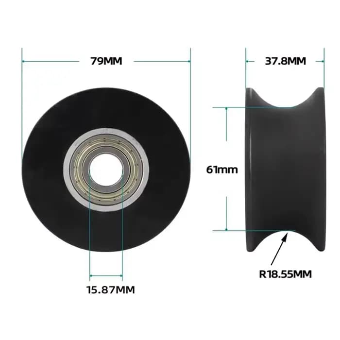 Roues de Roulement Elliptiques Silencieuses en Polyuréthane, Accessoires de Poulie pour Équipement de Fitness, Pièce de Rechange