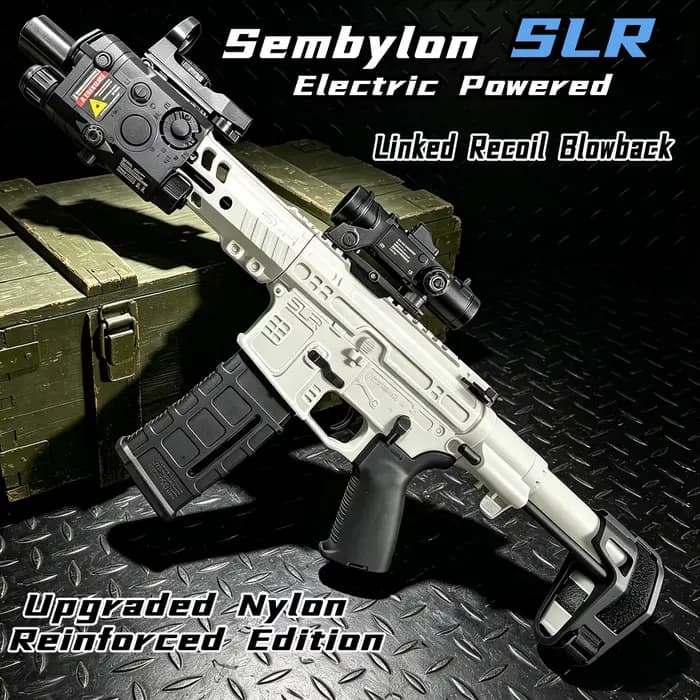Pistolet à billes de gel électrique SLR en nylon, lanceur automatique de billes, adapté aux jeux de tir en plein air [sans munitions]