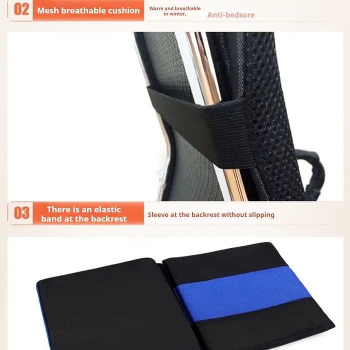 Polymères de siège de fauteuil roulant respirant, oreiller de posture de patient d'aîné, dossier de coussin, degré de glissement, universel