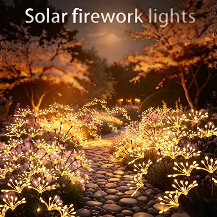 Lampes solaires féeriques en forme de fleurs, lampes solaires à effet de feu d'artifice, lumières extérieures étanches, décoration florale pour l'ambiance du jardin et du paysage