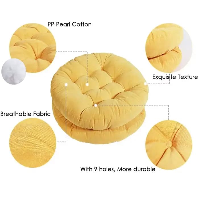 Coussin de sol rond touffeté pour adultes et enfants