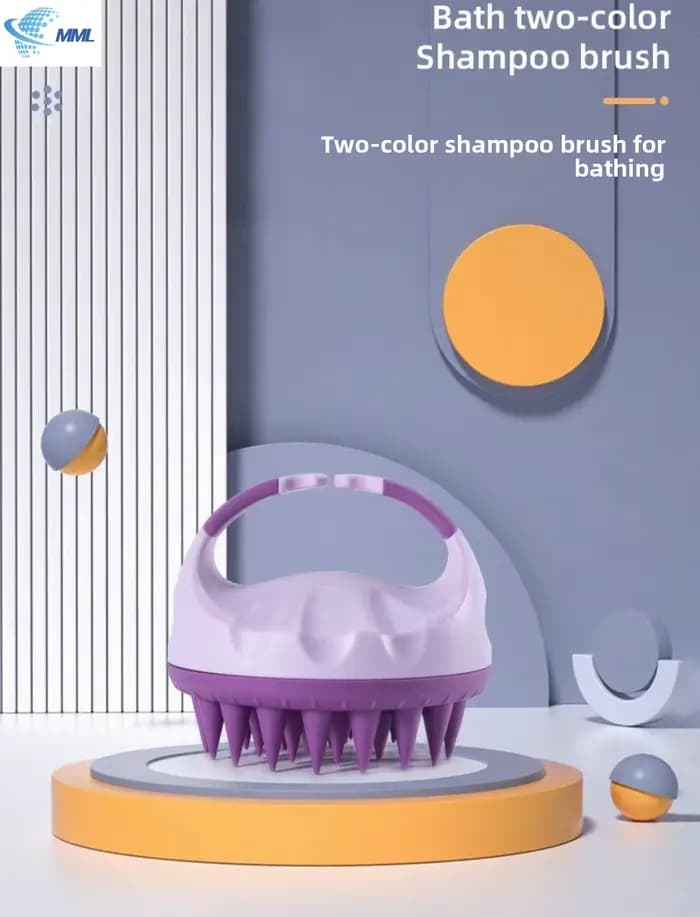 Brosse de massage pour le cuir chevelier en silicone doux pour la peau