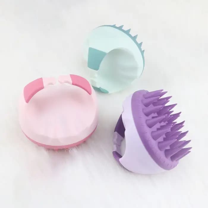 Brosse de massage en silicone pour cuir chevelu