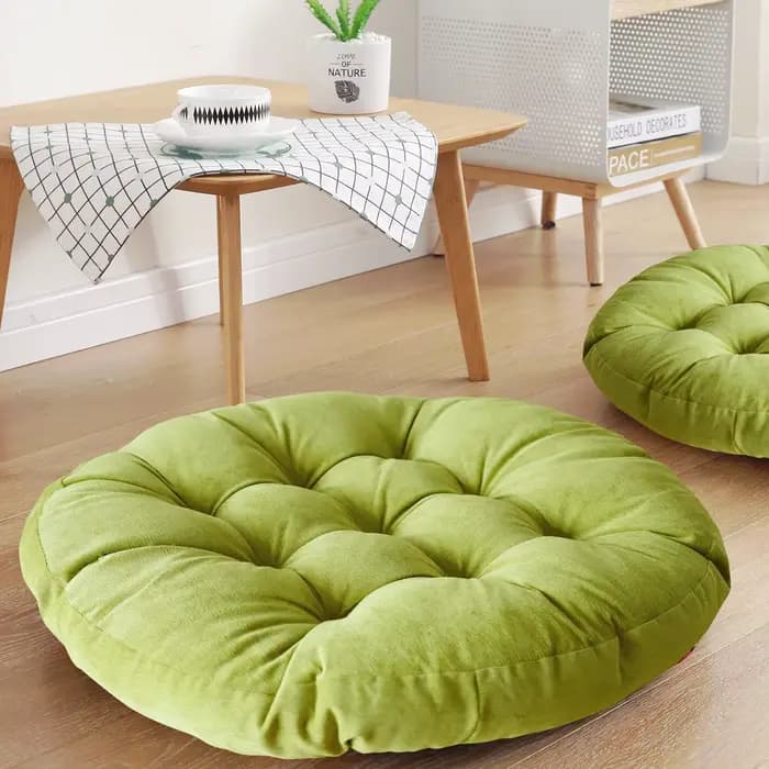 Coussin de sol rond touffeté pour adultes et enfants
