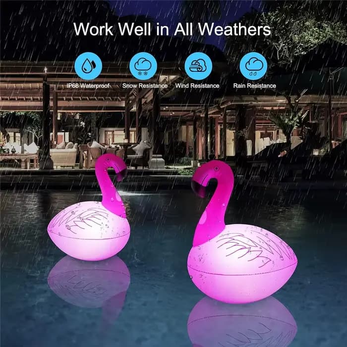 Flamingo flottant piscine lumières à énergie solaire, IP67 étanche lueur LED flamant piscine lumière pour jardin piscine fête décor