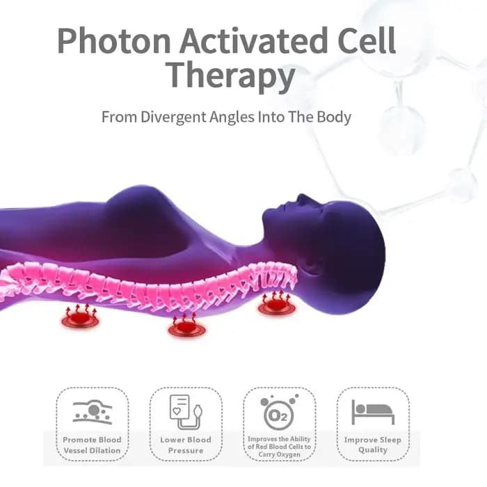Tapis de guérison à 7 chakras avec thérapie PEMF et photonique – Coussin chauffant à infrarouge lointain pour soulager
