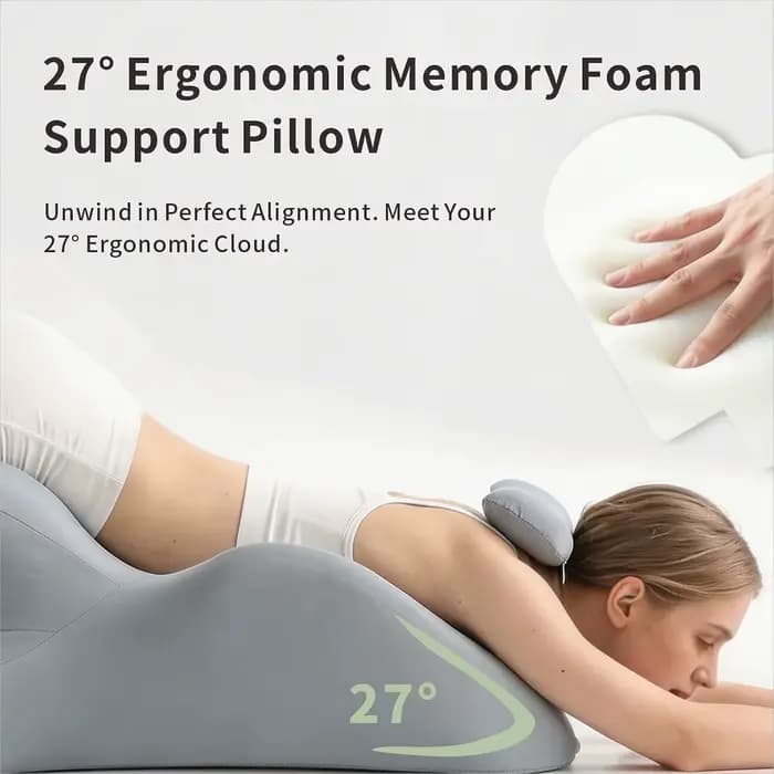 Coussin ergonomique en mousse à mémoire de forme multifonctionnel pour l'alignement du cou