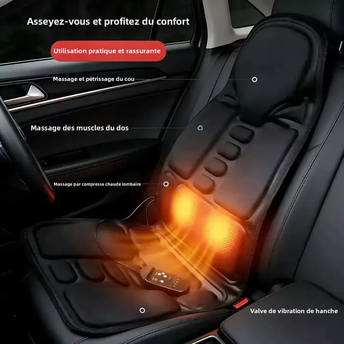 Coussin de massage vibrant pour voiture et maison – Soulagement de la fatigue pour le cou