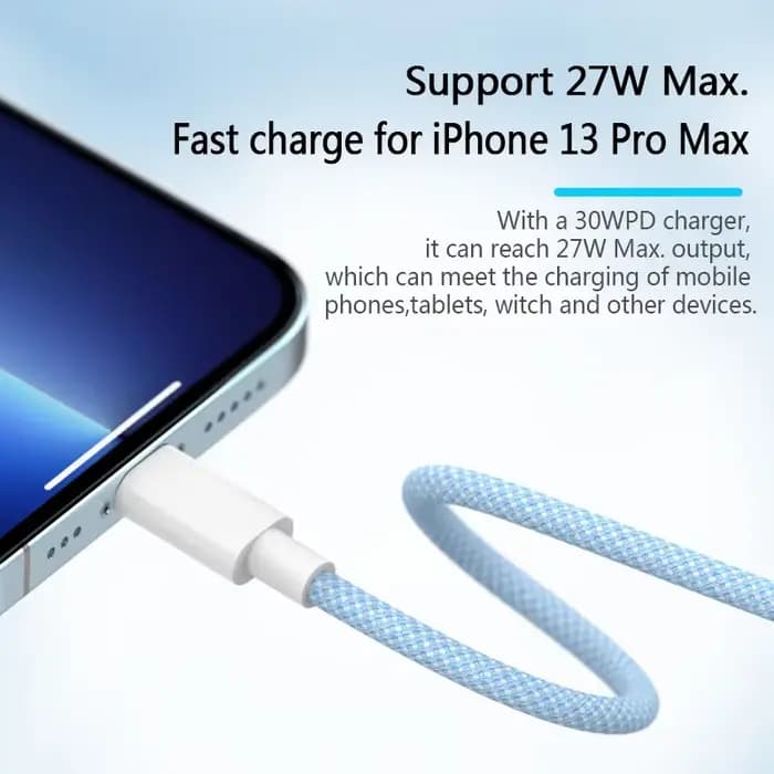 Câble USB C pour iPhone 14 13 12 11 Pro Max Mini XS XR iPad PD 20W cordon de données de charge rapide câble USB vers IOS 1M/2M