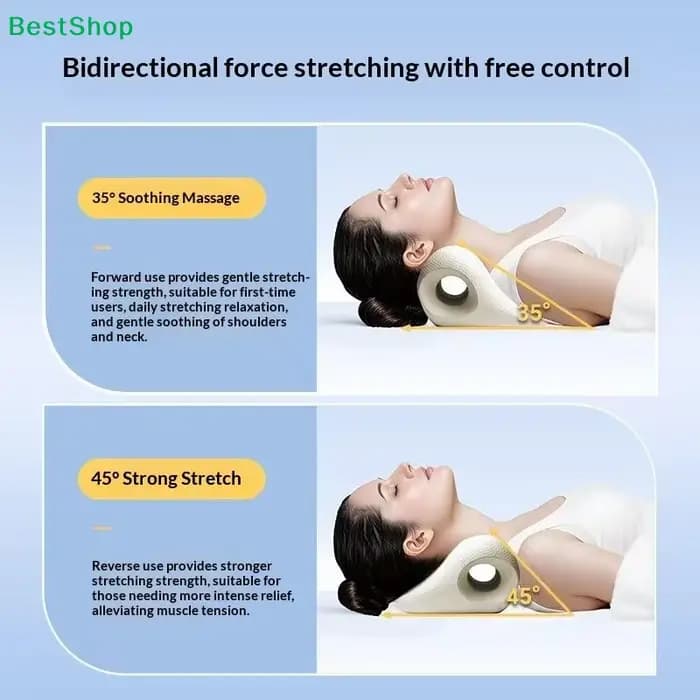 ☽ Oreiller de massage cervical en forme de C