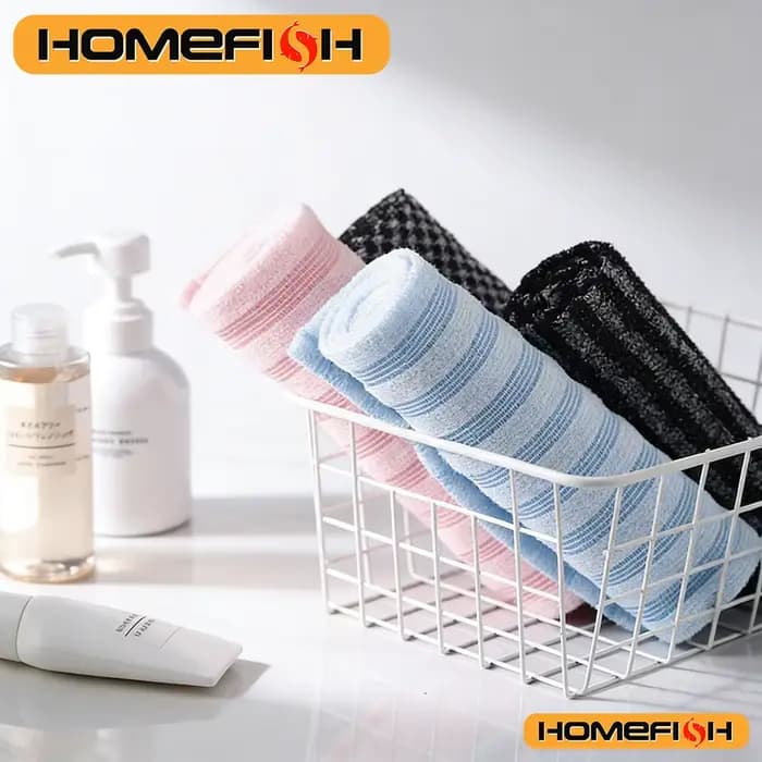 Serviette exfoliante en nylon et brosse de douche pour le dos – Éponge