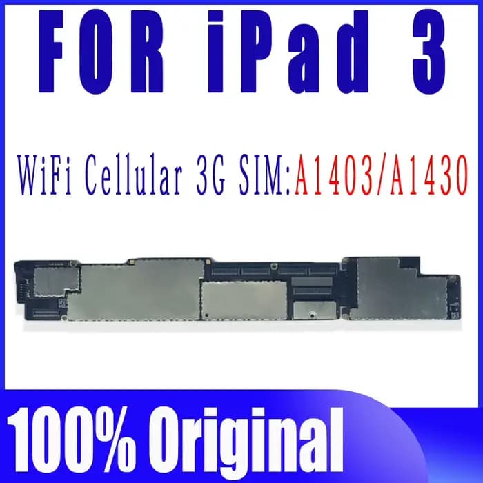 Carte mère originale sans iCloud pour iPad 4, A1458 A1459 A1460 et pour iPad 3, A1416, A1403, A1430, avec puces système IOS
