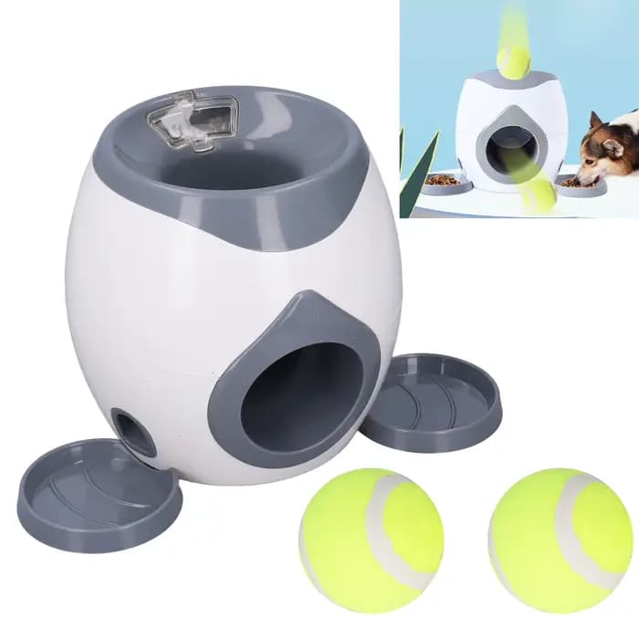 Jouets d'Alimentation de Balles de Tennis pour Chien, Machine avec 2 Balles pour Entraînement