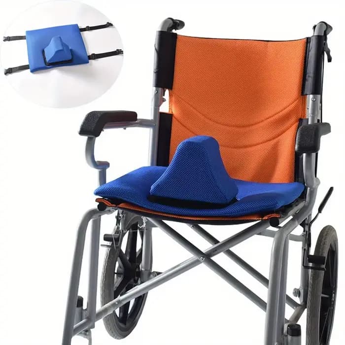 Coussin de siège réglable pour fauteuil roulant, Anti-pression, coussin limiteur élastique avec housse amovible et lavable, maille bleue et noir