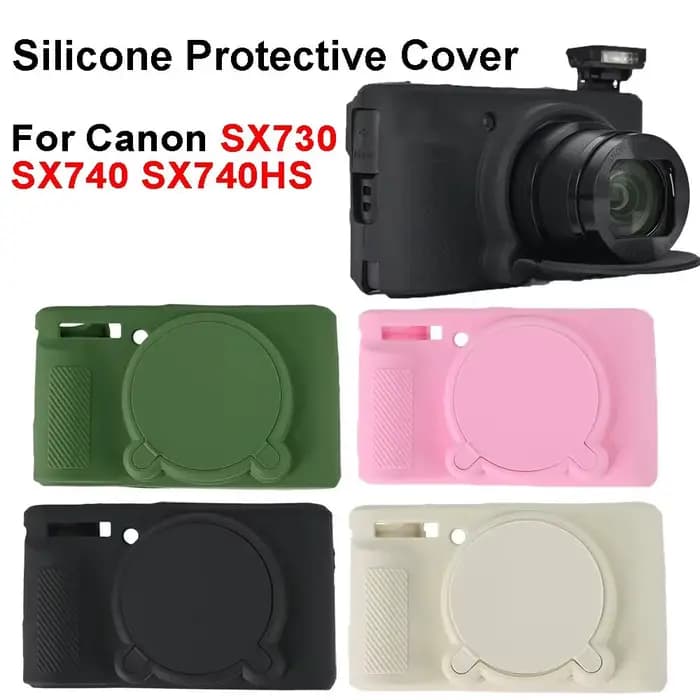 Juste de protection pour appareil photo en silicone entièrement protégée, capuchon d'objectif, étui antichoc pour IL PowerShot SX730, SX740, SX740HS