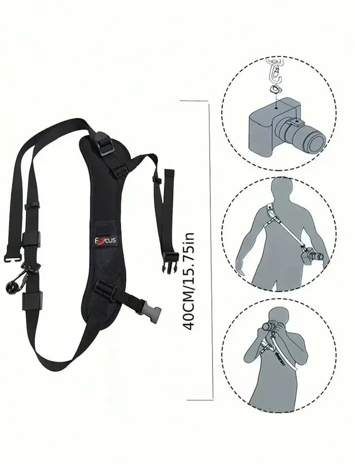 Élingue professionnelle rapide pour appareil photo, bandoulière réglable, 15,75 pouces, compatible avec Canon, Nikon, Sony DSLR et SLR Came