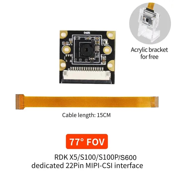 Yahboom – Module de caméra RDK MIPI HD 77/120/160, Angle de champ de vision en option avec Interface CSI pour la reconnaissance robotique AI à monter soi-même