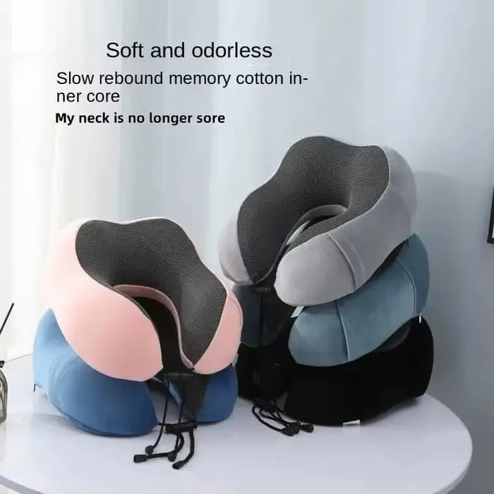 Oreiller de voyage doux en forme de U, soins de santé, mousse à mémoire de forme, oreiller cervical pour avion, coussin de cou