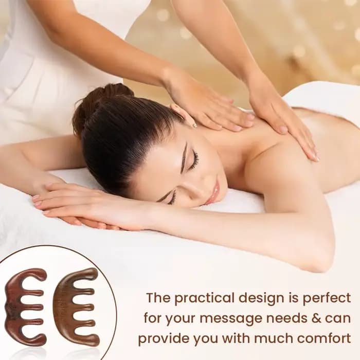 Peigne de massage en bois pour le visage